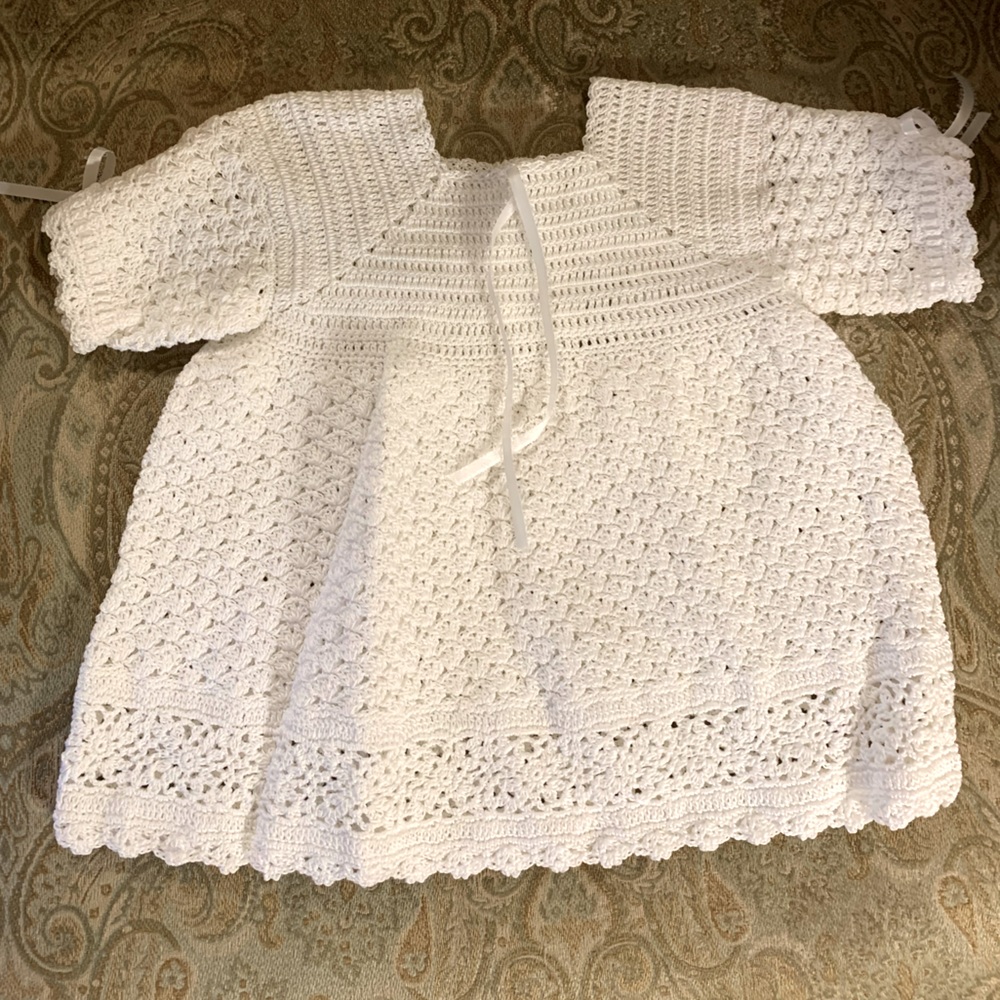 White Crochet Baby Dress